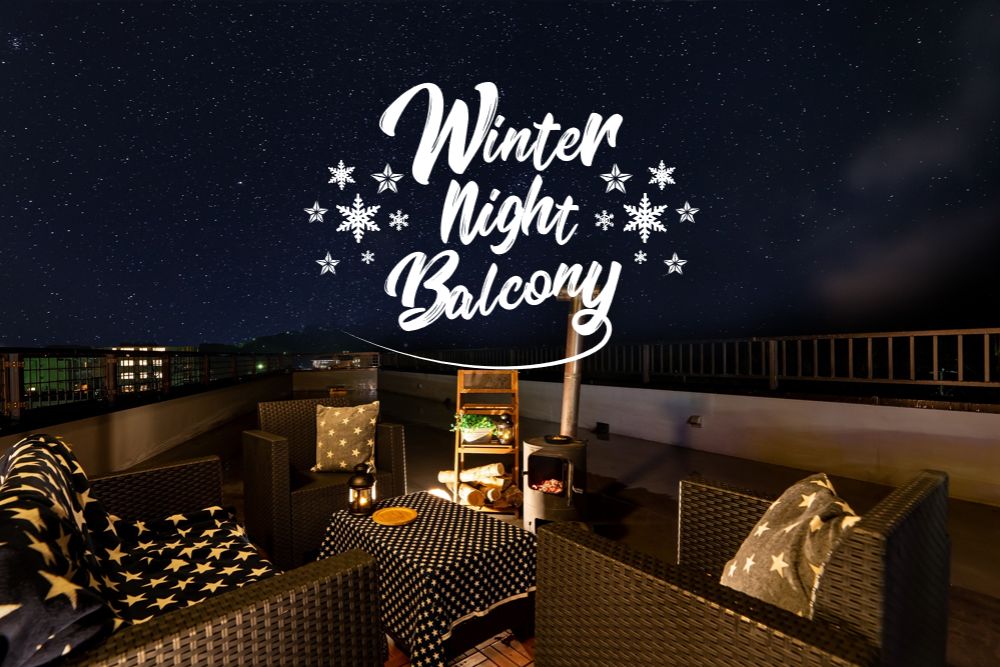 ACHI BASE Winter night Balcony