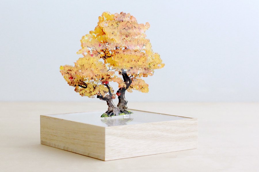 bonsai ミニ 卓上サイズ版の盆栽と枯山水